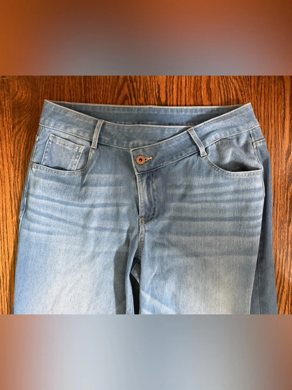 NWT HALARA Light Blue Wide Leg Stretch Jeans Size Medium Flex Denim